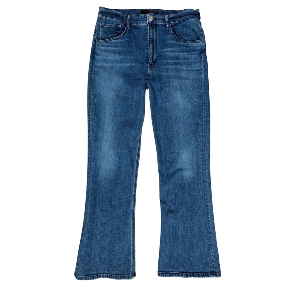 3x1 NYC Jeans Gallia Crop Flare Stretch Med Wash Womens Size 31 High Rise